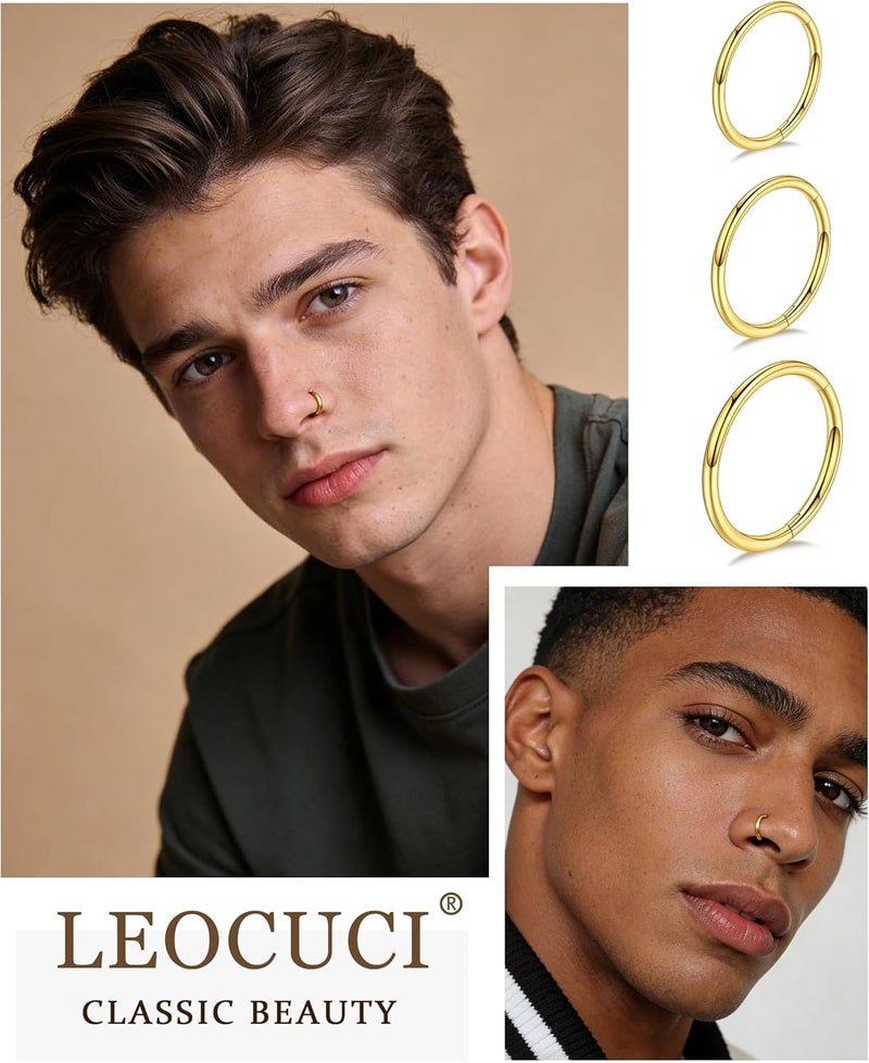 Leocuci Store خواتم أنف للنساء مع حلقات أنف مزينة بالذهب - Image 5